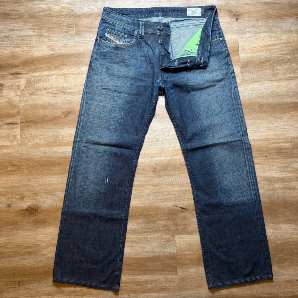 Diesel Sample Levan Jeans Men 32x30 Blue Straight Leg Made in Italy 0087J Y2K